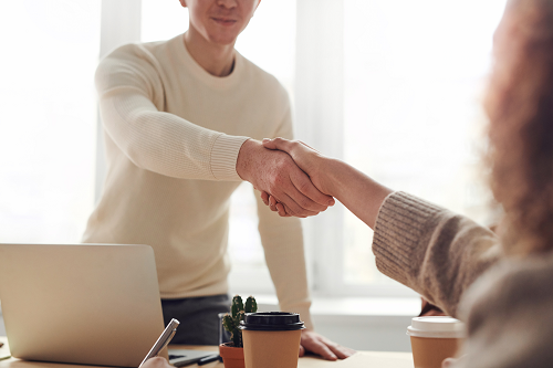 A meeting between two people.