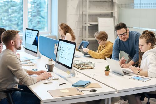 Employees working in an office.