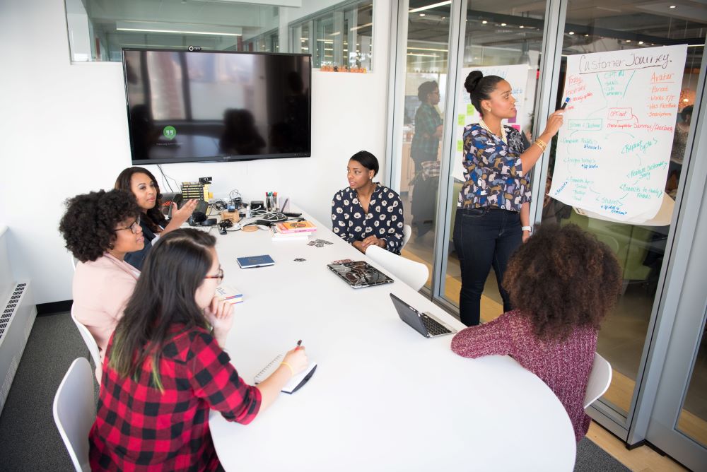 Employees in a conference room.